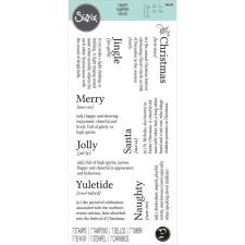 Sizzix szilikonbélyegző 666316 - Festive Dictionary Definitions - Clear Stamps (1 csomag) bélyegző