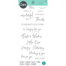 Sizzix szilikonbélyegző 666519, Daily Sentiments / Sizzix Clear Stamps (1 csomag) bélyegző