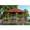 Skanholz Nyolcszögletű kerti pavilon Nice371 484 cm átmérő, Dió barna