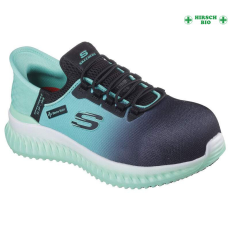 Skechers TILIDO - OMBRAY S1 PL SR ESD fekete/zöld női cipő, munkacipő 36-41