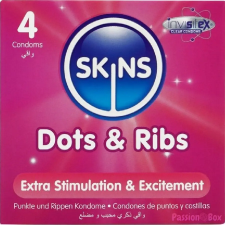 Skins Dots & Ribs óvszerek Vanilla 4 db óvszer