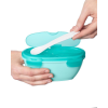  SKIP HOP Miska s lyžičkou v ochrannom puzdre Easy Serve Teal 240 ml, 3m+