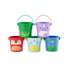 Skip hop Zoo vízi játék vödrök Stack&Pour 5db 9h+ fürdőszobai játék