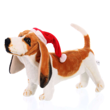 Skip - plüss basset hound mikulás sapkában - 40cm plüssfigura