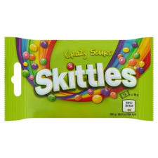  Skittles Crazy Sours savanyú gyümölcsízű cukordrazsé ropogós cukormázban 38 g csokoládé és édesség