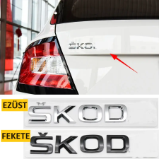 Skoda csomagtartó 3D felirat Fekete autó dekoráció