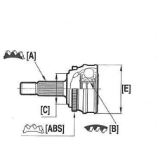  Skoda Octavia 1 féltengelycsukló (kerék felől) - Hart (15-0428) autóalkatrész