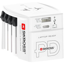 Skross Adapter, világutazóknak, 1xUSB-A, 1xUSB-C PD, 65W, USB-C kábel, SKROSS kábel és adapter