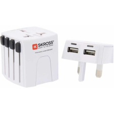 Skross MUVUSB-2-4-A 2xUSB töltő bemenettel világutazó adapter kábel és adapter