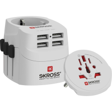 Skross PRO Light USB (4xA) 4x USB-A Hálózati utazótöltő - Fehér (24W) mobiltelefon kellék