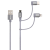 Skross USB Lightning + Micro USB + USB Type C Átalakító Szürke 1.2m SKCA00143-1120CN