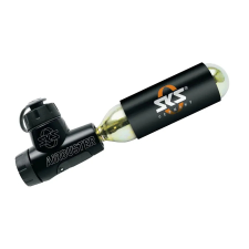 SKS Airbuster CO2 minipumpa, minden szeleptípushoz, 16 grammos patronnal, adagolószeleppel, fekete kerékpár és kerékpáros felszerelés