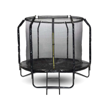 Skyflyer fekete, 244 cm-es kerti trambulin hálóval és profilozott oszlopokkal trambulin szett