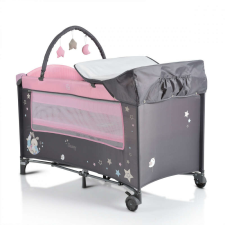 SLEEPY Összecsukható luxus utazóágy 2 szint+pelenkázó+ játék PINK utazóágy