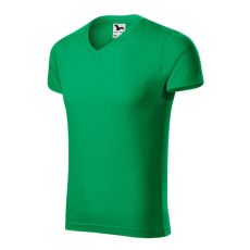  Slim Fit V-neck póló férfi fűzöld 3XL