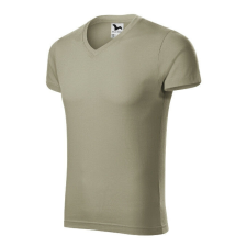 Slim Fit V-neck póló férfi világos khaki 3XL férfi póló