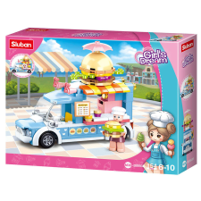  Sluban Girl’s Dream – Hamburgerárus autó építőjáték készlet barkácsolás, építés