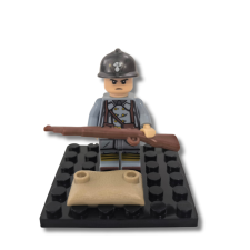 Sluban Katonai építőjáték figura műanyag vitrinben - világháborús francia katona barkácsolás, építés