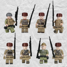 Sluban Katonai építőjáték figura szett - 8 db különböző katonafigura kiegészítőkkel barkácsolás, építés