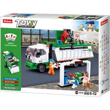 Sluban Sluban Town - Szemétgyűjtő teherautó + Kártyajáték autópálya és játékautó