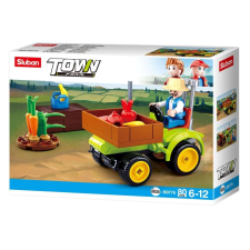 Sluban Town - Farm kis betakarító traktor építőjáték készlet barkácsolás, építés