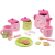 Small foot 2849 zöld-pink fa teáskészlet virágmintával