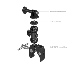 SmallRig Mobil&amp; Kamera &amp; Akciókamera Szuper-bilincs Rögzítő - 1/4&quot; Többfunkciós Super Clamp Mini-Gömbfejjel [4373] sportkamera kellék