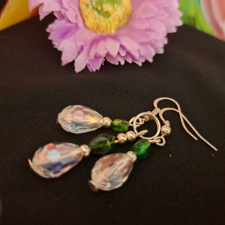  Smaragd és Csehkristály  ékszerszett. A megújulás köve. ékszer szett