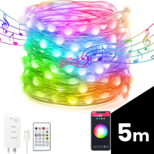 Smart fényfüzér - USB - 33 RGB LED - 5 m - Bluetooth karácsonyfa izzósor