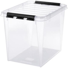 SMARTSTORE Mûanyag tárolódoboz, 52 liter, fekete fogantyúkkal, SMARTSTORE "Classic 50", átlátszó -... bútor