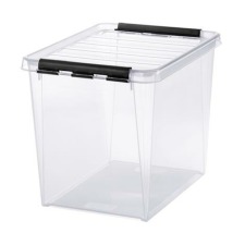 SMARTSTORE Műanyag tárolódoboz, 25 liter, fekete fogantyúkkal, SMARTSTORE "Classic 16", átlátszó bútor