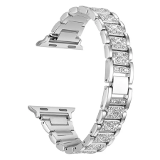Smartwatcherz Apple Watch Diamond Steel Rozsdamentes Acél Szíj - Ezüst, 40/41/42mm okosóra kellék
