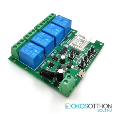 SmartWise 5V-32V négy áramkörös, Zigbee + RF NO/NC okosrelé okos kiegészítő
