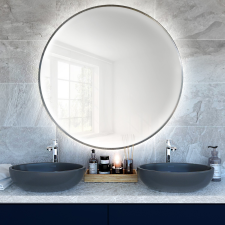 Smartwoods Bright tükör 60x60 cm kerek világítással ezüst 5904107900087 fürdőszoba kiegészítő