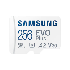 SMG PCC Memóriakártya, EVO Plus microSD kártya (2021) 256GB, CLASS 10, UHS-1, U3, V30, A2, + Adapter, R130/W memóriakártya
