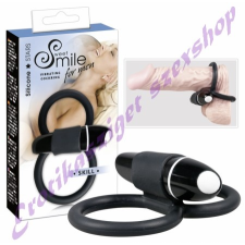  SMILE Skill - vibrációs pénisz- és heregyűrű (fekete) péniszgyűrű