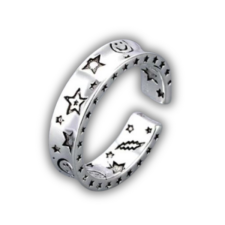  Smiley és csillagok gyűrű gyűrű