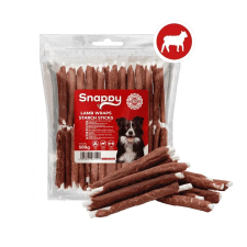  SNAPPY DOG SNACKS PAWSTICKS – Bárányhússal tekert keményítő rudacskák (500g) jutalomfalat kutyáknak
