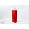  Sodrott füles italtasak, italtartó papírtáska 14x39+8 cm bordó