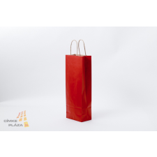 Sodrott füles italtasak, italtartó papírtáska 14x39+8 cm bordó ajándéktasak