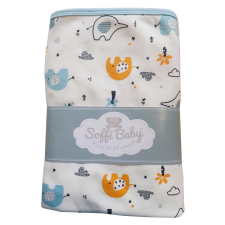  Soffi Baby takaró pamut dupla elefántok zöld 75x100cm babaágynemű, babapléd