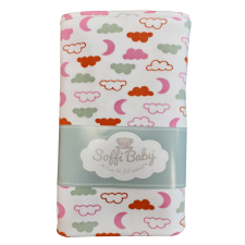 Soffi Baby takaró pamut dupla rózsaszín felhõk 75x100cm babaágynemű, babapléd