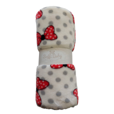 Soffi Baby takaró plüss dupla masnis piros 75x100cm lakástextília