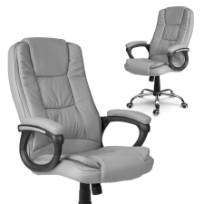SOFOTEL Ergonomikus dönthető irodai karosszék Porto , bőr , szürke - Sofotel forgószék