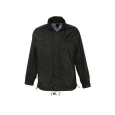 SOL'S bélelt széldzseki, gallérba hajtogatott kapucnival SO46000, Black-L