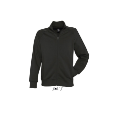 SOL'S férfi cipzáras pulóver passzés magas gallérral SO47200, Black-L