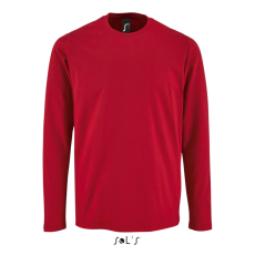 SOL'S Férfi IMPERIAL hosszú ujjú környakas pamut póló, SOL'S SO02074, Red-2XL