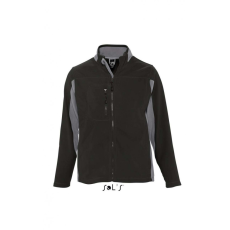 SOL'S Férfi kabát SOL'S SO55500 Sol'S nordic - Men’S Two-Colour Zipped Fleece Jacket -S, Black