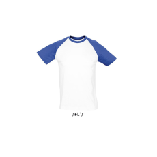 SOL'S FUNKY raglános kétszínű férfi rövid ujjú póló SO11190, White/Royal Blue-2XL