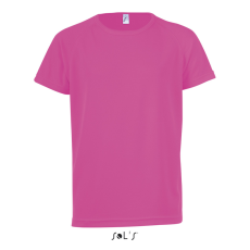 SOL'S Gyerek SPORTY raglán ujjú kereknyakú sportpóló, SOL'S SO01166, Neon Pink 2-10A